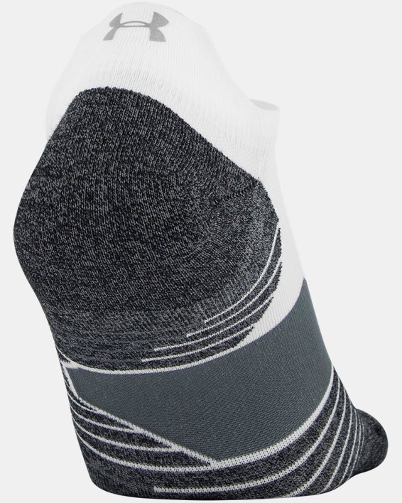 Unisex UA Run No Show Tab 2-Pack Socks, White, pdpMainDesktop image number 3